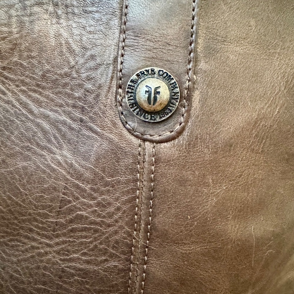 Frye Melissa Brown Double Sole Button Lug Tall Riding Boots Women's Size 11 - Picture 5 of 12